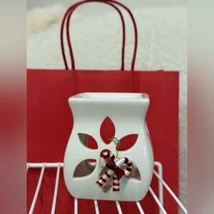 Candy cane ornament candle holder